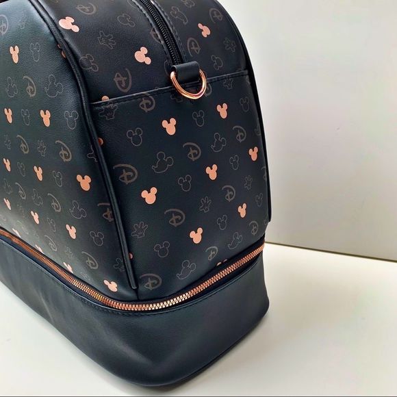 Disney Mickey Mouse Black/Rose Gold Weekender Travel bag - Picture 3 of 16